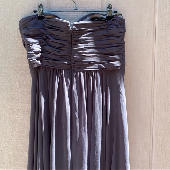 Bill Levkoff maxi bridesmaid dress slate gray 12 - Picture 5 of 7